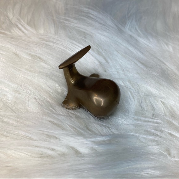Vintage Brass Miniature Whale Lahaina, HI Souvenir